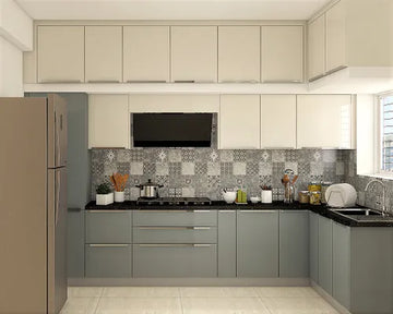 Contemporary Grey L-Shaped Kitchen